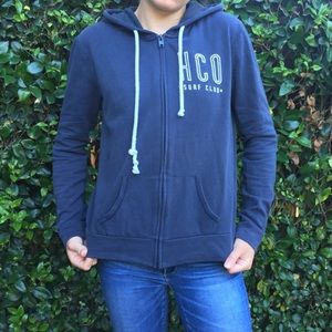 Navy Hollister Zip-Up Hoodie